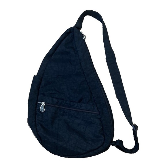 Ameribag Other - AmeriBag Healthy Back Sling Backpack Black Leather 19" Nylon Crossbody Daypack